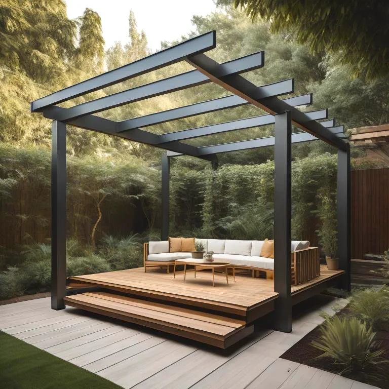 a cantilever pergola in outdoor Dubai